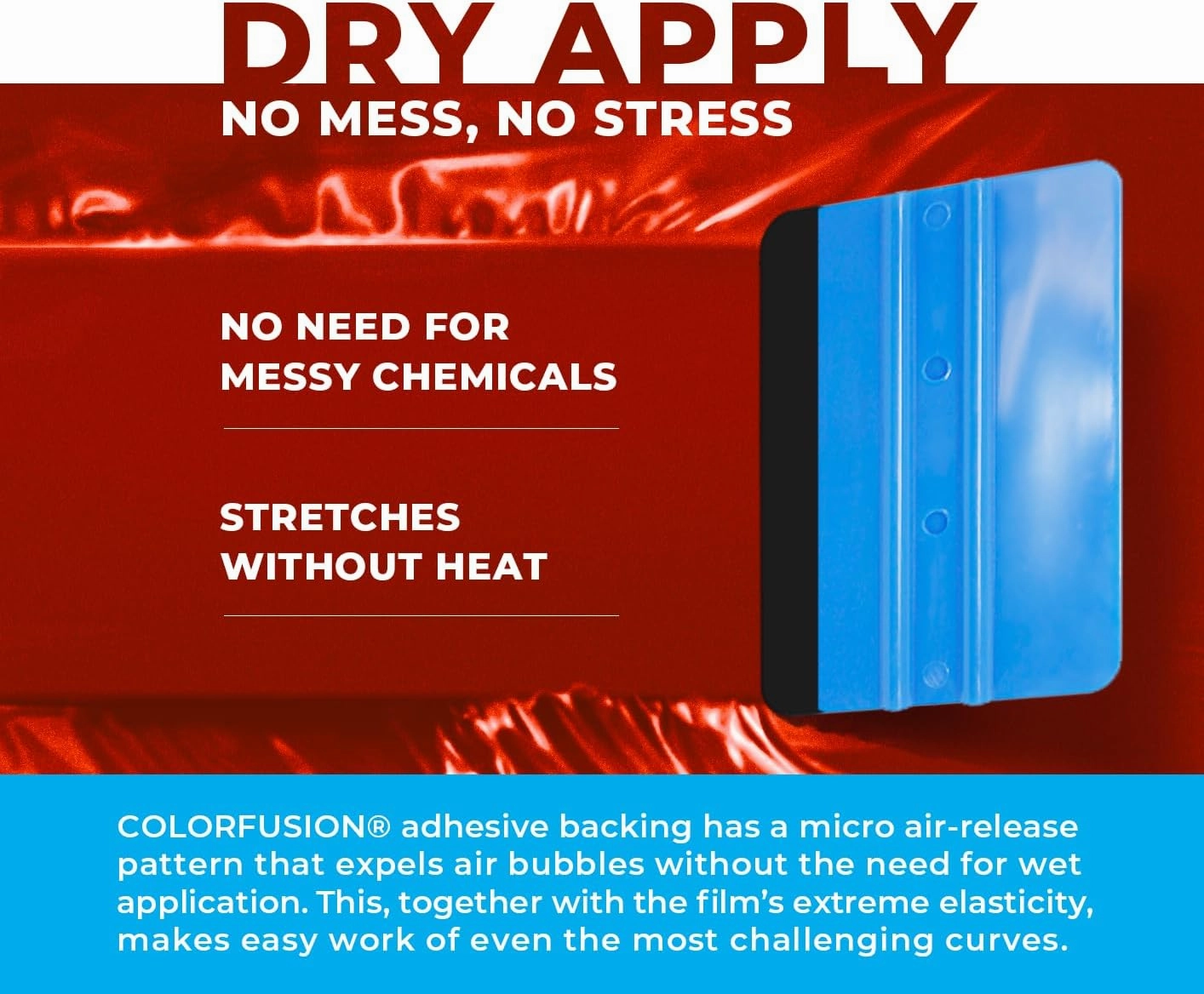 ColorFusion PPF by VViViD, Gloss Sinister Red Dry Apply PPF Vinyl Car Wrap Roll 1ft x 5ft