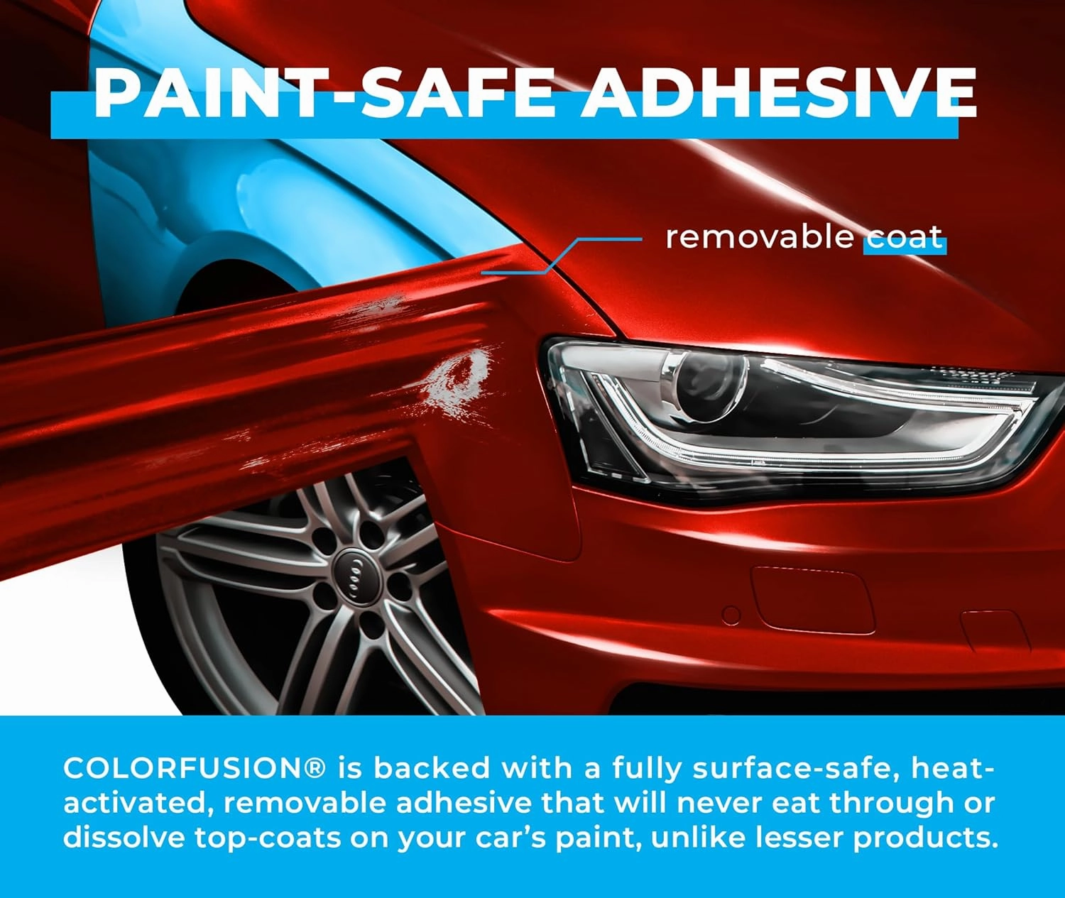 ColorFusion PPF by VViViD, Gloss Sinister Red Dry Apply PPF Vinyl Car Wrap Roll 1ft x 5ft
