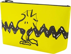 Concept One Peanuts Woodstock Travel Makeup Bag, Trapezoid Cosmetic Organizer Pouch for Women