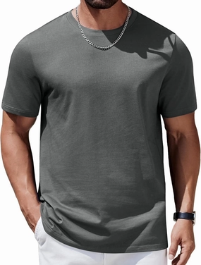 COOFANDY Mens T-Shirts 100% Cotton Heavyweight Premium Short Sleeve Shirt Crew Neck Basic Tshirt