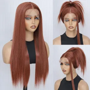 Cooper Synthetic Lace Front Wig Pre Plucked Wear And Go Glueless Wig HD Synthetic Lace Front Wigs for Women Silk Straight 180 Density 26 inch, Modern Vibes Cooper Wig
