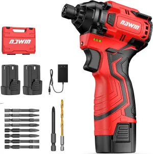 Cordless Impact Driver Kit 16.8V Max Torque 140Nm（105ft-lbs）High Rotation Electric Impact Driver Brushless Motor Continuously Variable Rechargeable 1/4" impact driver 2.0Ah Batteries