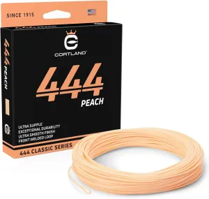 CORTLAND 444 Peach Fly Fishing Line with Front Welded Loop - 90 FT Durable Easy Casting Ultra Supple High Floating Classic Series Fly Rod Line for Freshwater