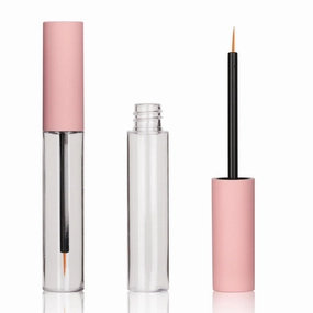 COSIDEA 50PCS Empty plastic Pink 10ml Eyeliner tubes packing Vials Bottle Containe Eyeliner Brush Applicator for DIY Eyelash Growth Oil,Eye Gloss Liquid