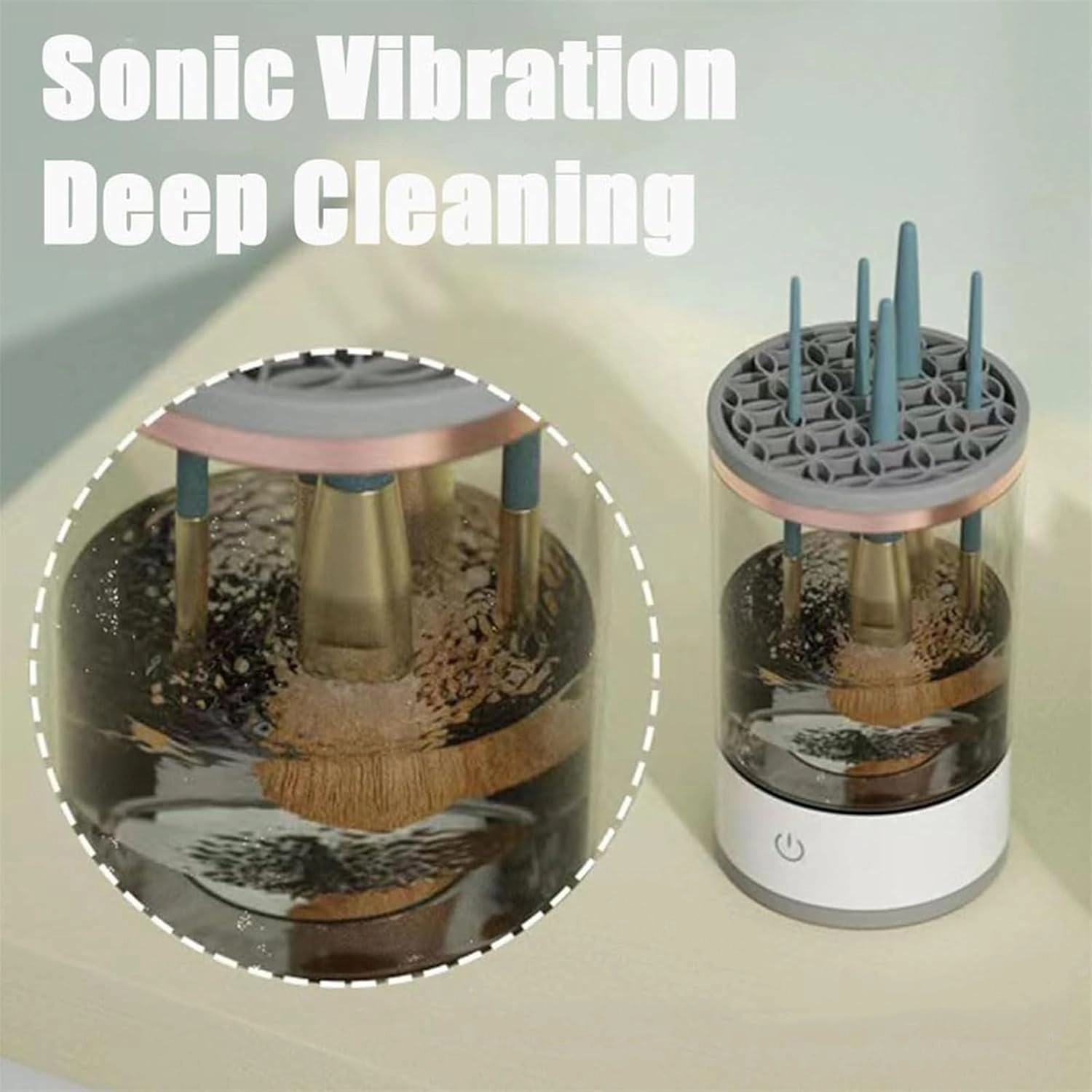 Cosmetic Brush Cleaner, Cozy Luna Makeup Brush Cleaner, Electric Makeup Brush Cleaner with Brush Clean Mat, Automatic Spinning Makeup Brush Cleaner for All Size Makeup Brush (Charging,2PCS-A)