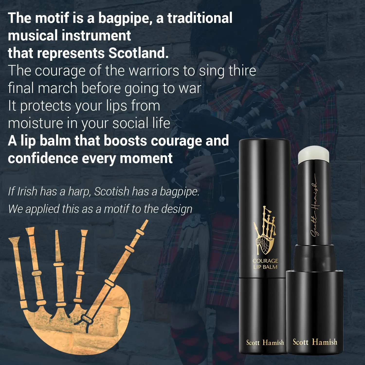 Courage Lip Balm – Hydrating Lip Balm for Men - Shea Butter & Cica to Moisturize & Soothe Dry, Chapped Lips – Anti Aging Lip Moisturizer and Improve Softness of Lips, 0.12oz.