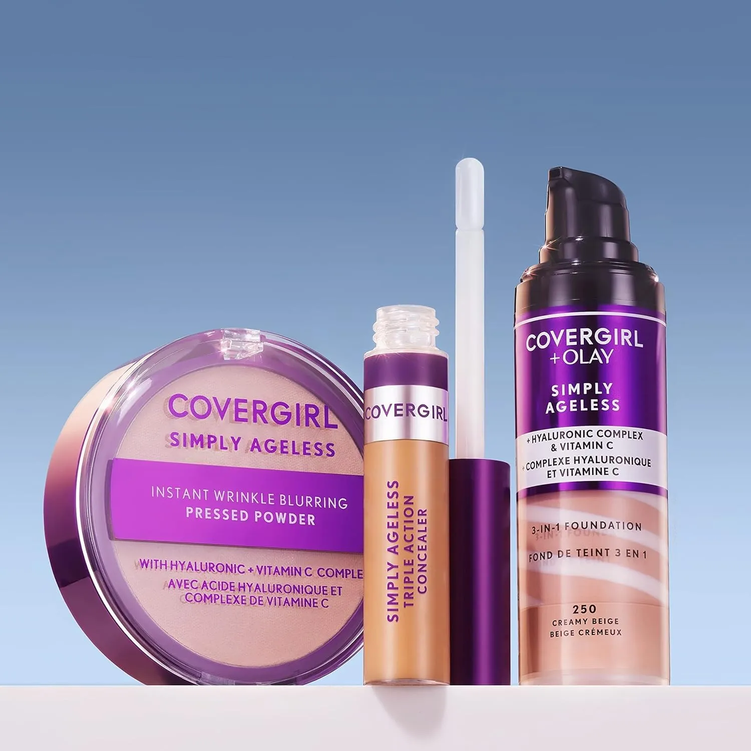 COVERGIRL & olay simply ageless 3-in-1 liquid foundation, nude beige, pack of 2, 1 Ounce