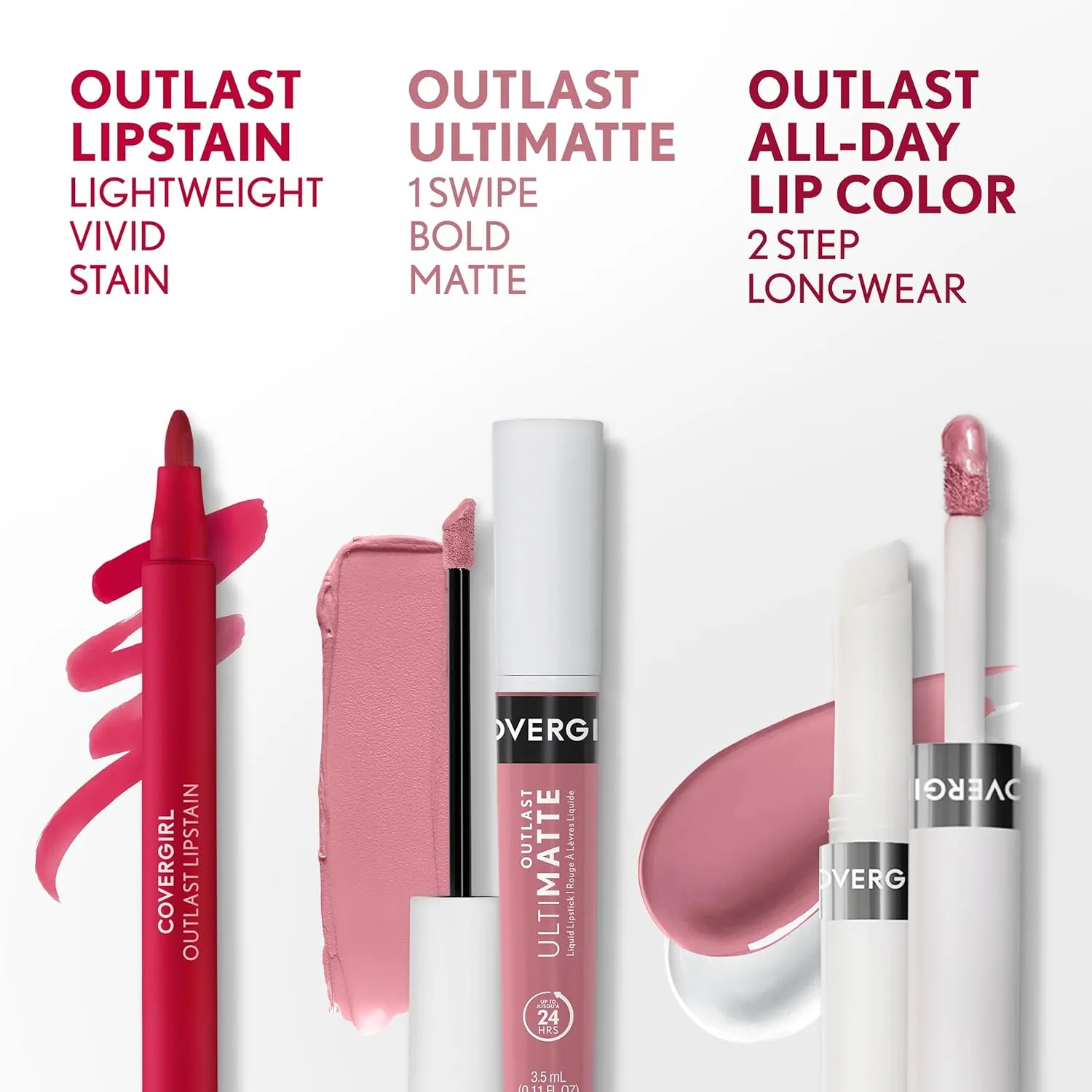 COVERGIRL Outlast All-Day Lip Color Custom Nudes, Deep Cool , 2 Piece Set