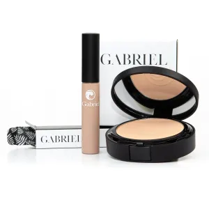 Cream Concealer (Medium)   Dual Powder Foundation (Medium Beige)   Cosmetic Travel Bag (Medium Beige SET, 1)