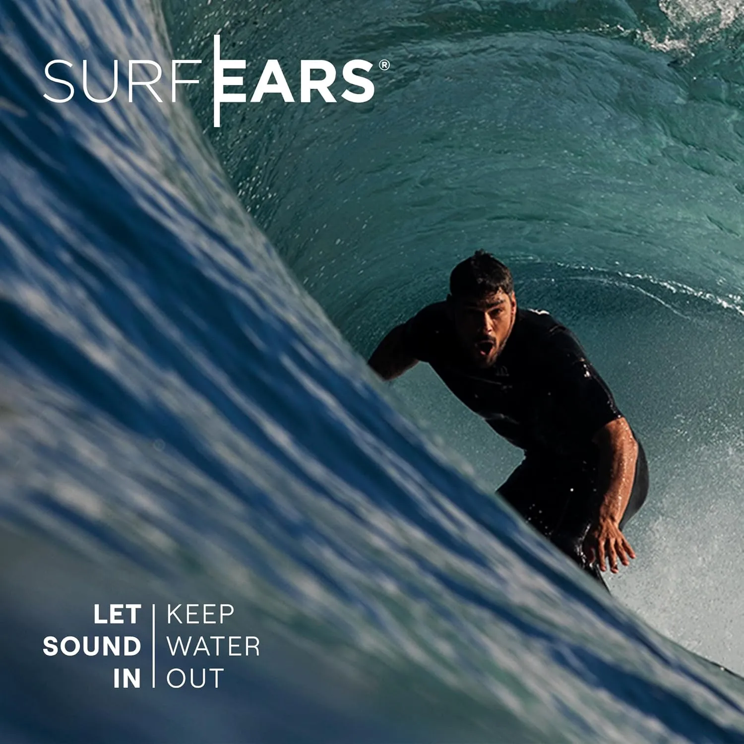 Creatures of Leisure Surf Ears 4.0 – Ear Plugs for Adults That Keep Water Out & Sound in – Surfing Ear Protection – Coral/Sky