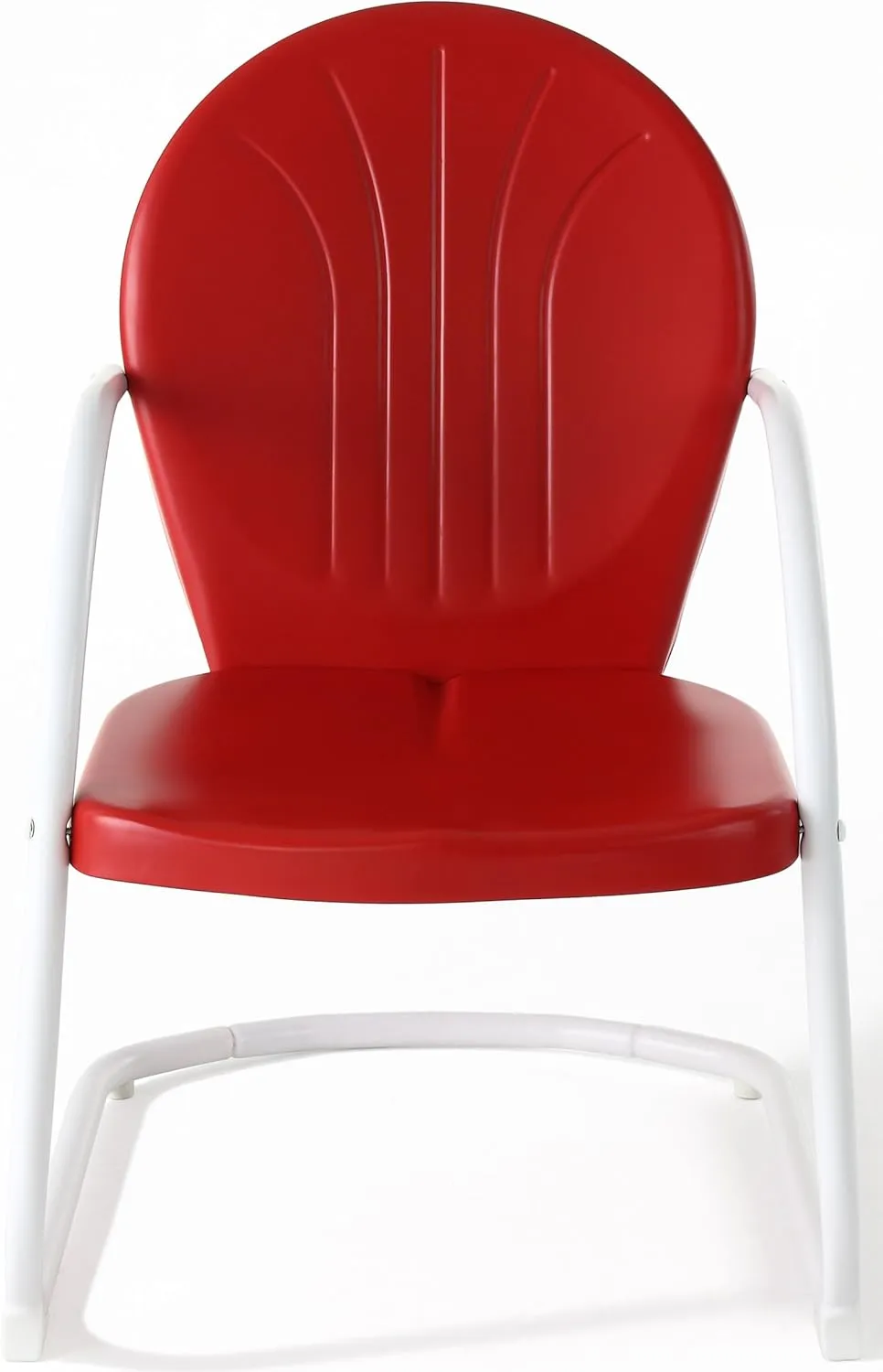 Crosley Furniture Griffith Outdoor Chair, Retro Metal Patio Chairs for Dining, Porch, Deck, Balcony, Red