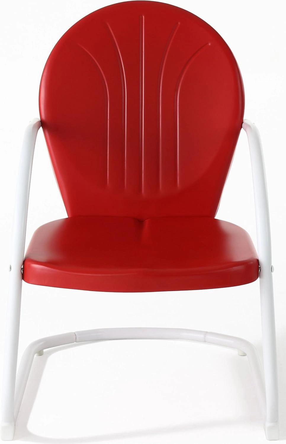 Crosley Furniture Griffith Outdoor Chair, Retro Metal Patio Chairs for Dining, Porch, Deck, Balcony, Red