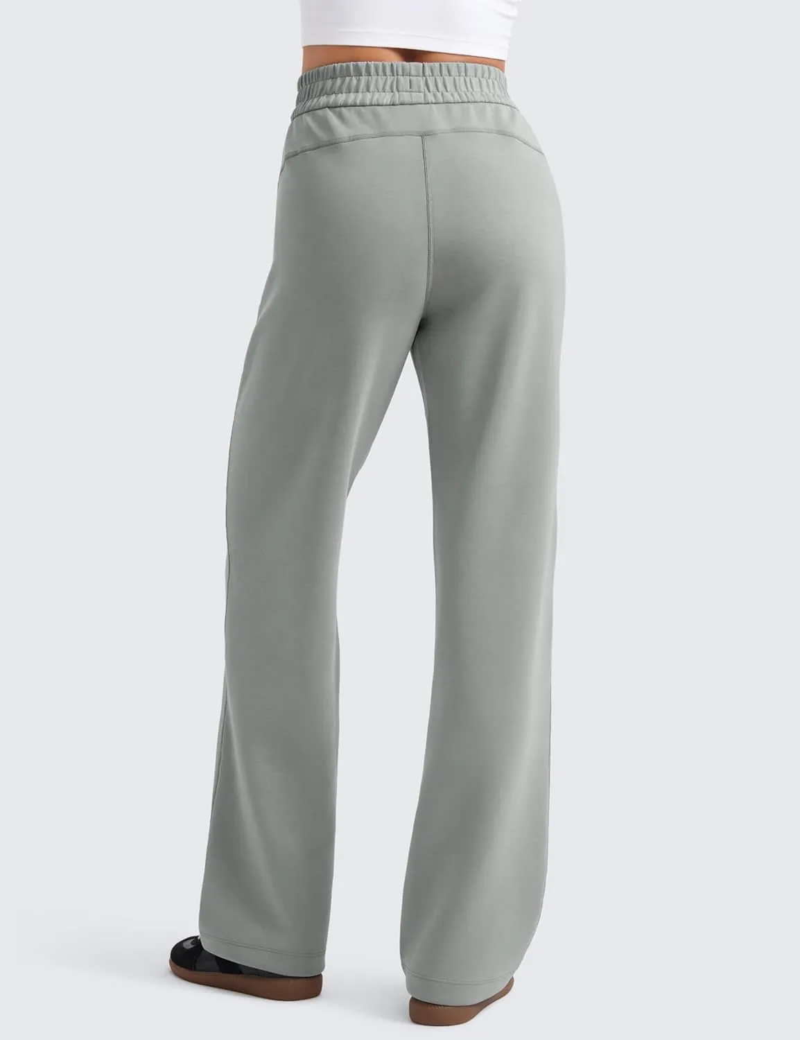 CRZ YOGA SoftAura Wide Leg Sweatpants Women 31" Modal High Waisted Lounge Travel Casual Sweat Pants with Pockets Drawstring