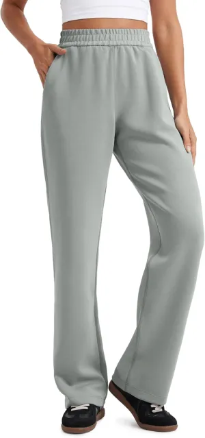 CRZ YOGA SoftAura Wide Leg Sweatpants Women 31" Modal High Waisted Lounge Travel Casual Sweat Pants with Pockets Drawstring