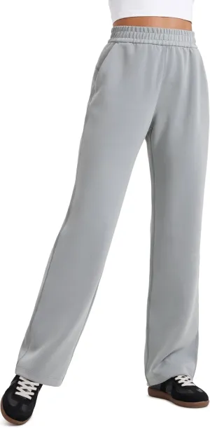 CRZ YOGA SoftAura Wide Leg Sweatpants Women 31" Modal High Waisted Lounge Travel Casual Sweat Pants with Pockets Drawstring