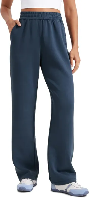 CRZ YOGA SoftAura Wide Leg Sweatpants Women 31" Modal High Waisted Lounge Travel Casual Sweat Pants with Pockets Drawstring
