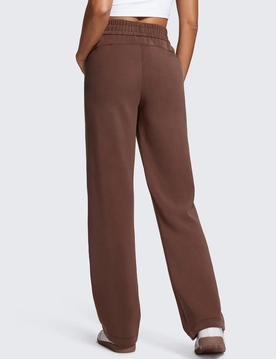 CRZ YOGA SoftAura Wide Leg Sweatpants Women 31" Modal High Waisted Lounge Travel Casual Sweat Pants with Pockets Drawstring
