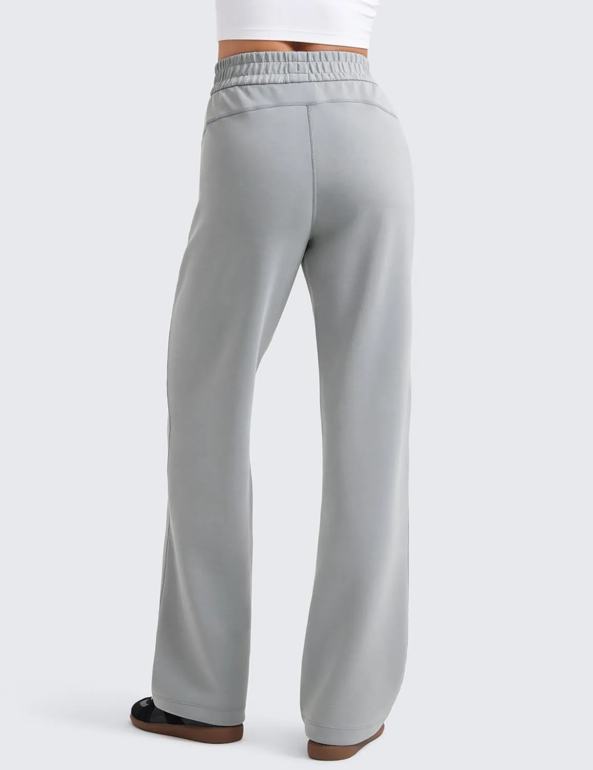 CRZ YOGA SoftAura Wide Leg Sweatpants Women 31" Modal High Waisted Lounge Travel Casual Sweat Pants with Pockets Drawstring