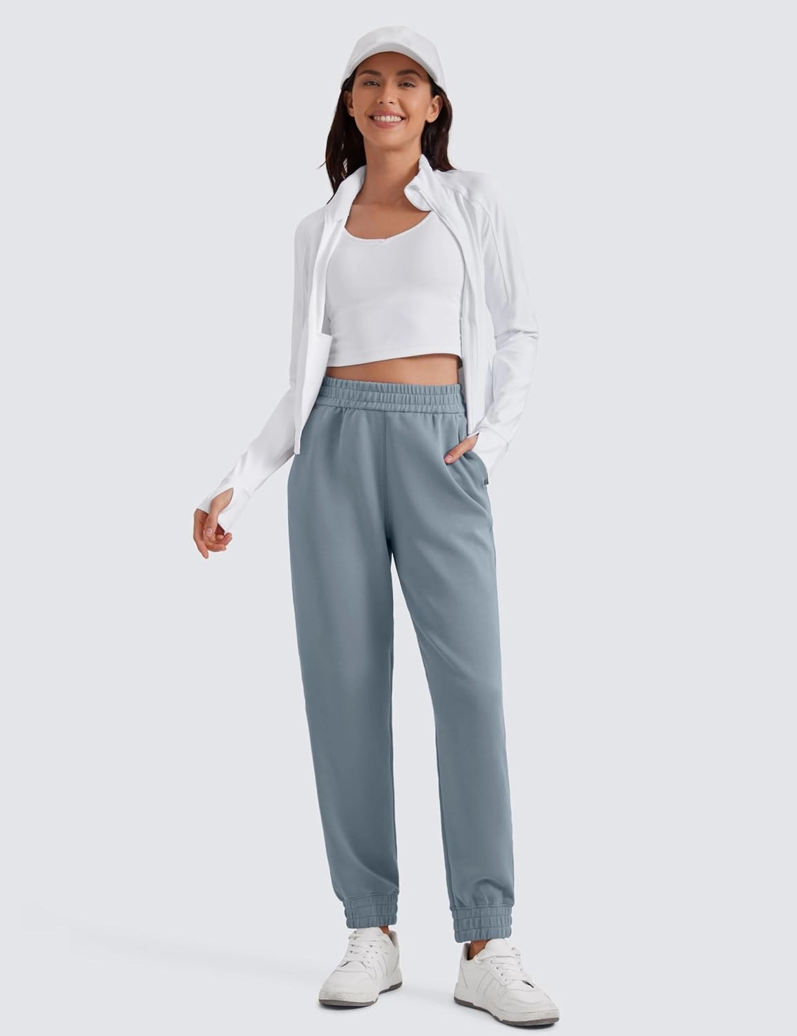 CRZ YOGA SoftAura Sweatpants Women Modal Joggers High Waisted Lounge Travel Casual Sweat Pants with Pockets Cinch Bottom