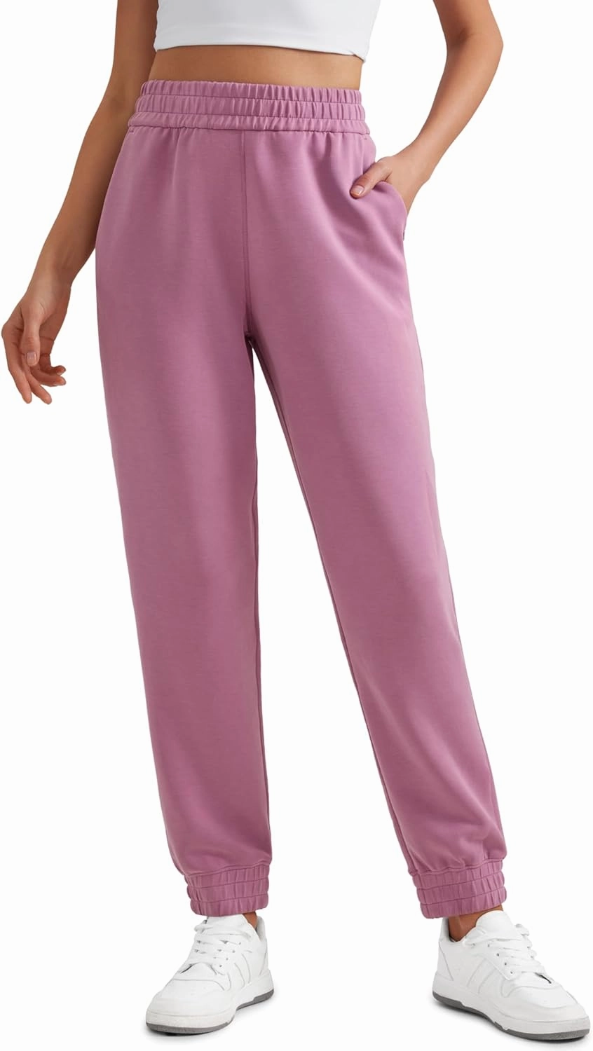 CRZ YOGA SoftAura Sweatpants Women Modal Joggers High Waisted Lounge Travel Casual Sweat Pants with Pockets Cinch Bottom