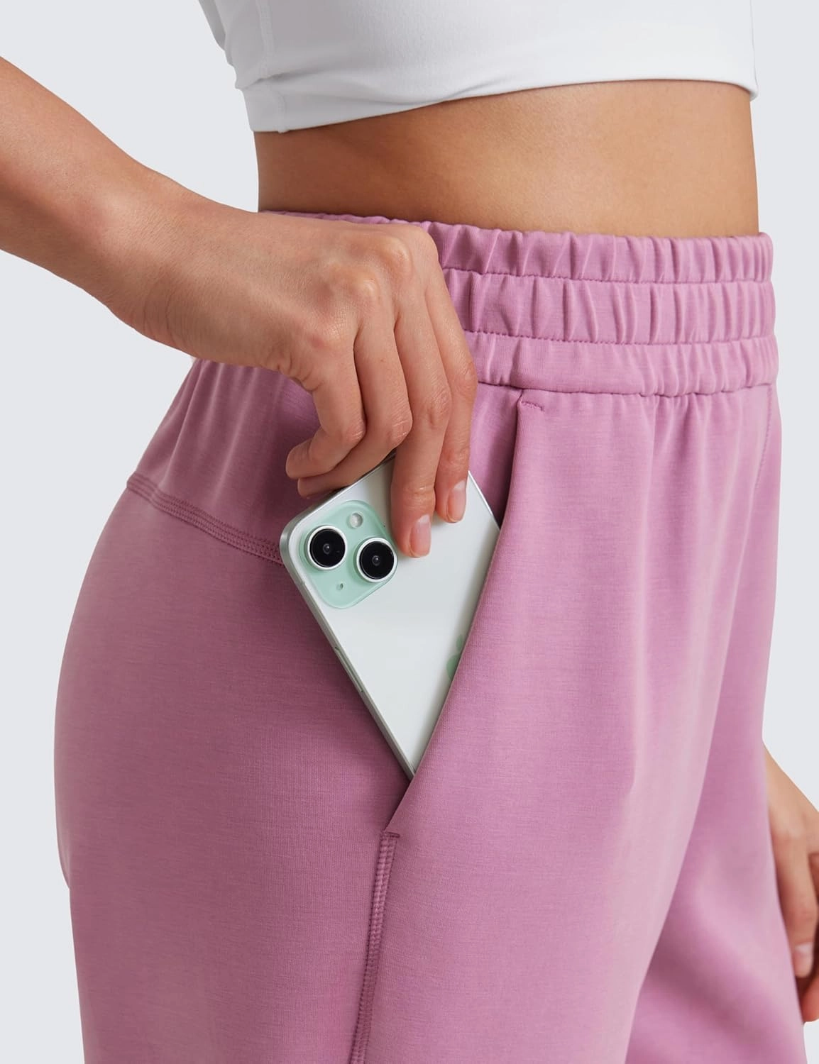CRZ YOGA SoftAura Sweatpants Women Modal Joggers High Waisted Lounge Travel Casual Sweat Pants with Pockets Cinch Bottom