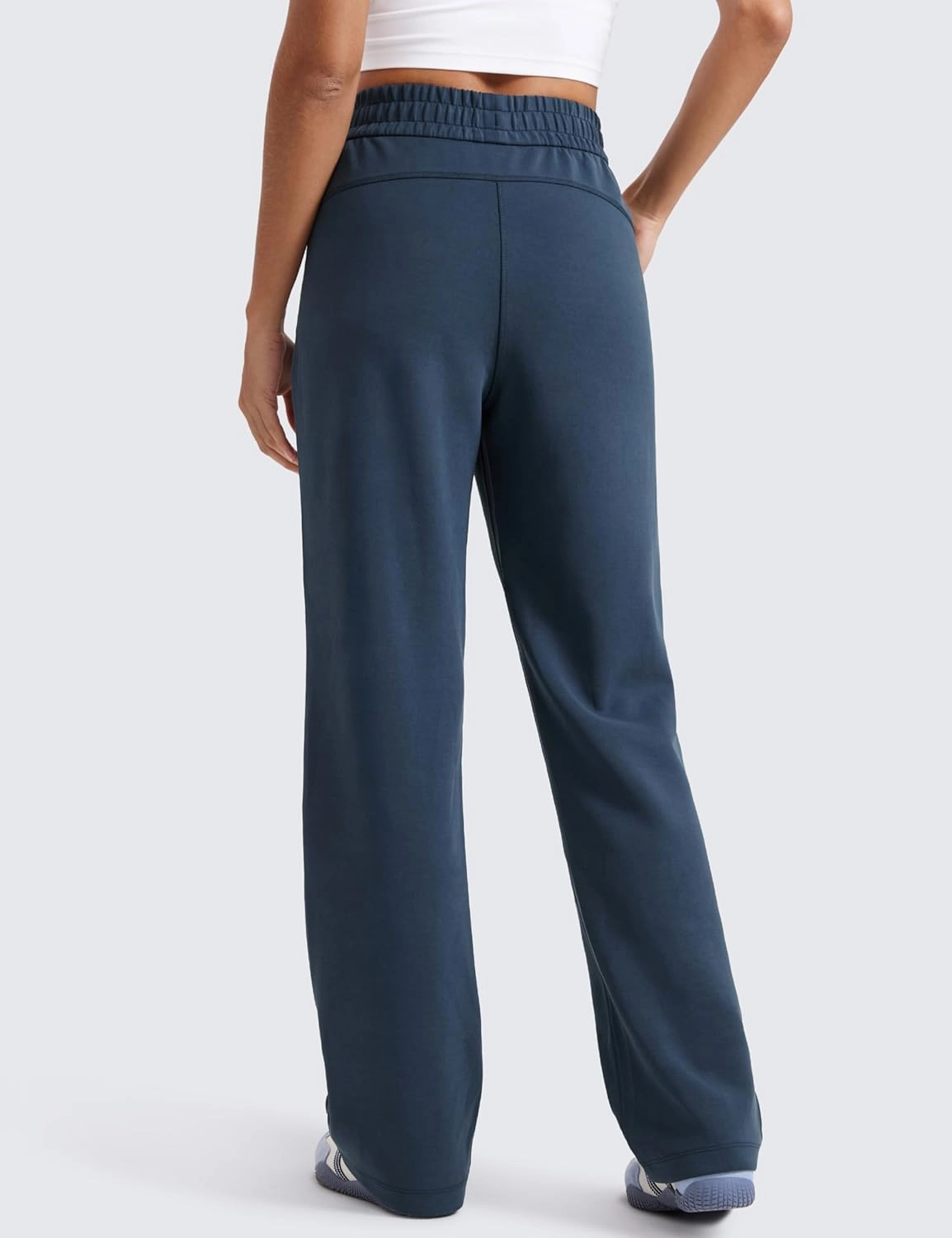 CRZ YOGA SoftAura Wide Leg Sweatpants Women 31" Modal High Waisted Lounge Travel Casual Sweat Pants with Pockets Drawstring