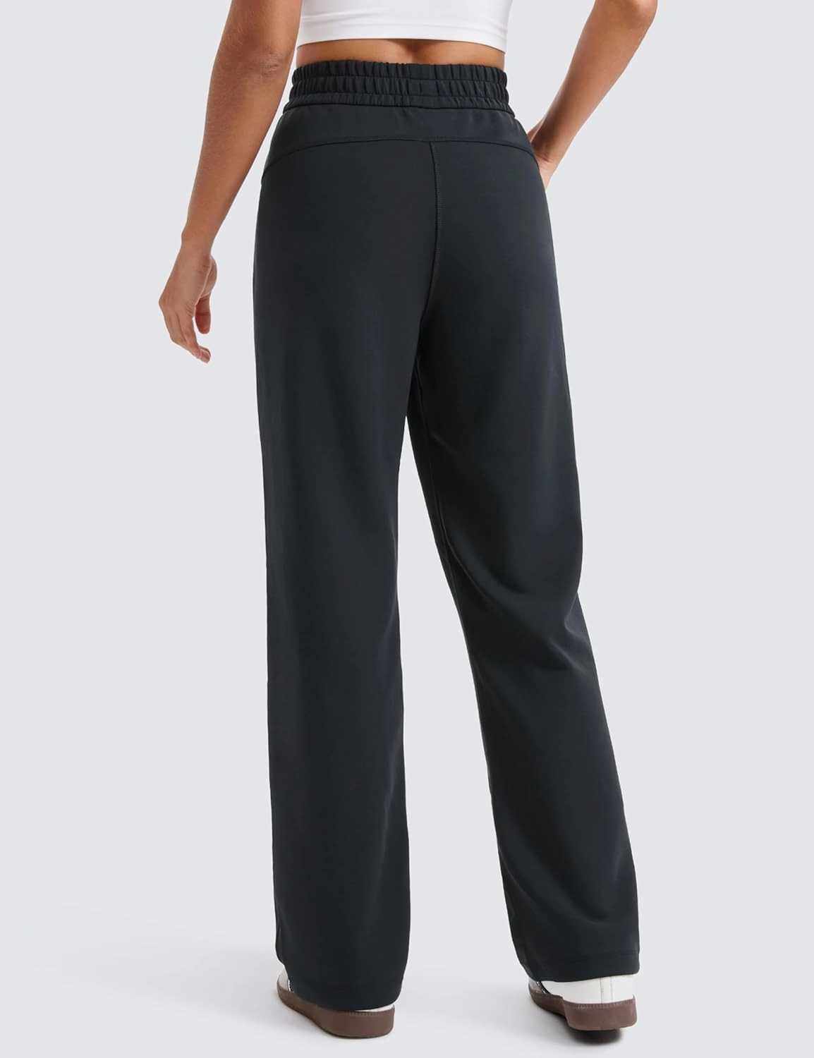 CRZ YOGA SoftAura Wide Leg Sweatpants Women 31" Modal High Waisted Lounge Travel Casual Sweat Pants with Pockets Drawstring