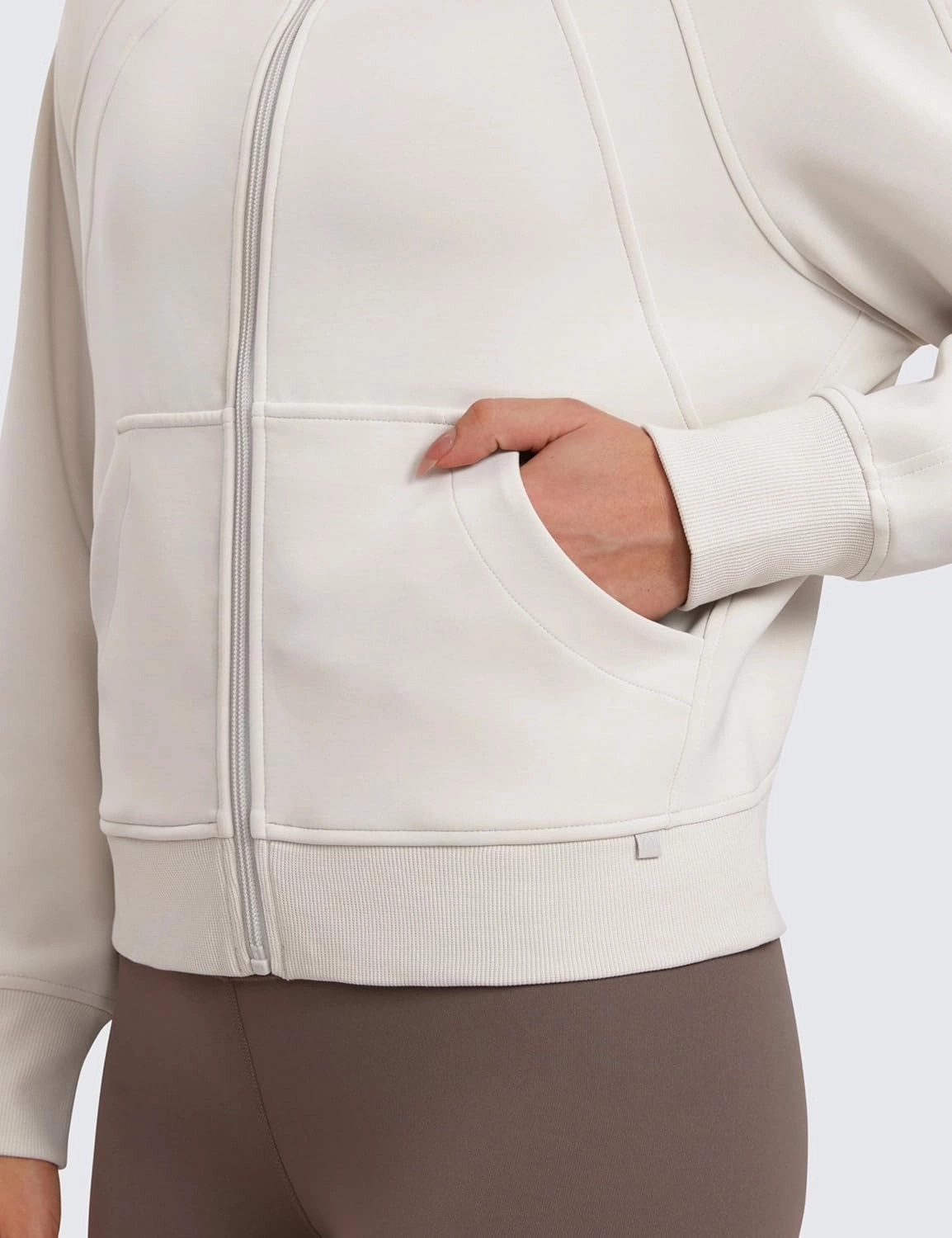 CRZ YOGA Womens SoftAura Full Zip Up Hoodie Workout Casual Hooded Sweatshirt Long Sleeve Athletic Jacket