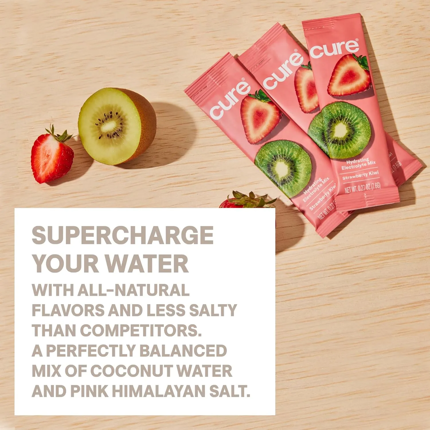 Cure Hydration | Plant-Based Electrolyte Drink Mix | No Added Sugar | FSA & HSA | Dehydration Relief Powder Made with Coconut Water | Non-GMO | Vegan | 8 Packets - Variety Pack