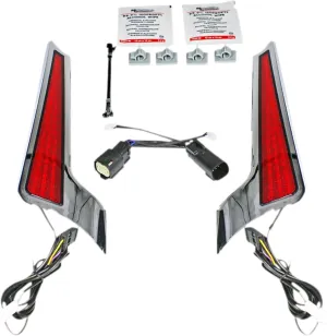 Custom Dynamics CD-FASCIA-SS6RC Fascia LED Panel - Chrome With Red Lens