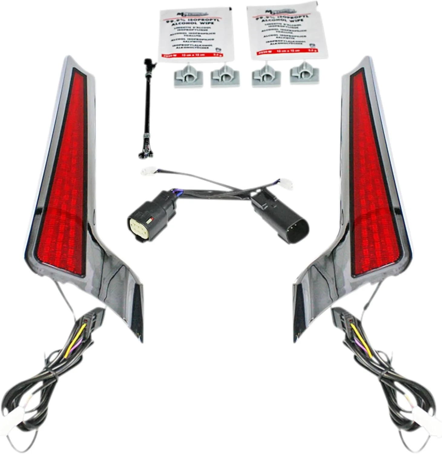 Custom Dynamics CD-FASCIA-SS6RC Fascia LED Panel - Chrome With Red Lens