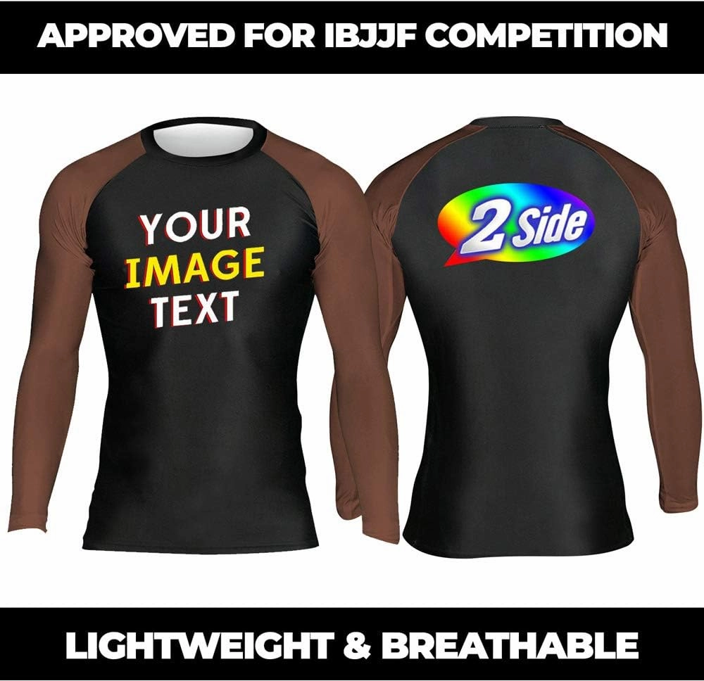 Custom Your Own Print Front & Back BJJ Foundation Rash Guard - Ranked No Gi Jiu Jitsu Rashguard