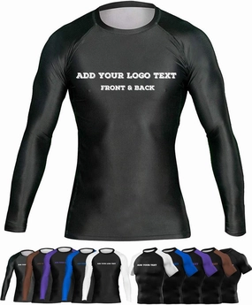 Custom Your Own Print Front & Back BJJ Foundation Rash Guard - Ranked No Gi Jiu Jitsu Rashguard