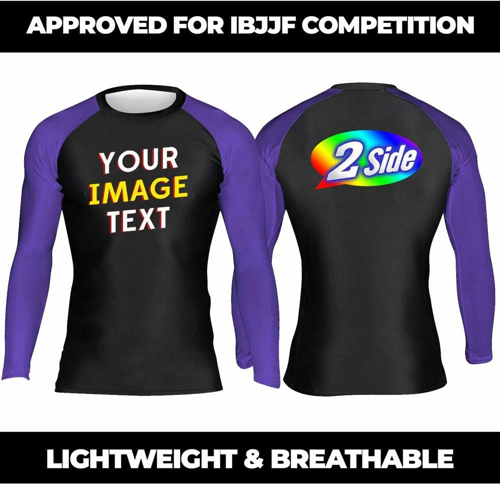 Custom Your Own Print Front & Back BJJ Foundation Rash Guard - Ranked No Gi Jiu Jitsu Rashguard