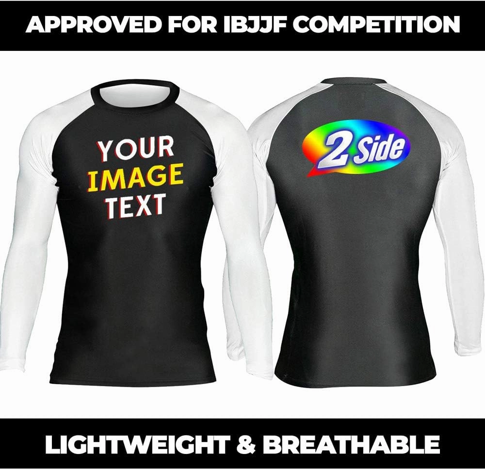 Custom Your Own Print Front & Back BJJ Foundation Rash Guard - Ranked No Gi Jiu Jitsu Rashguard