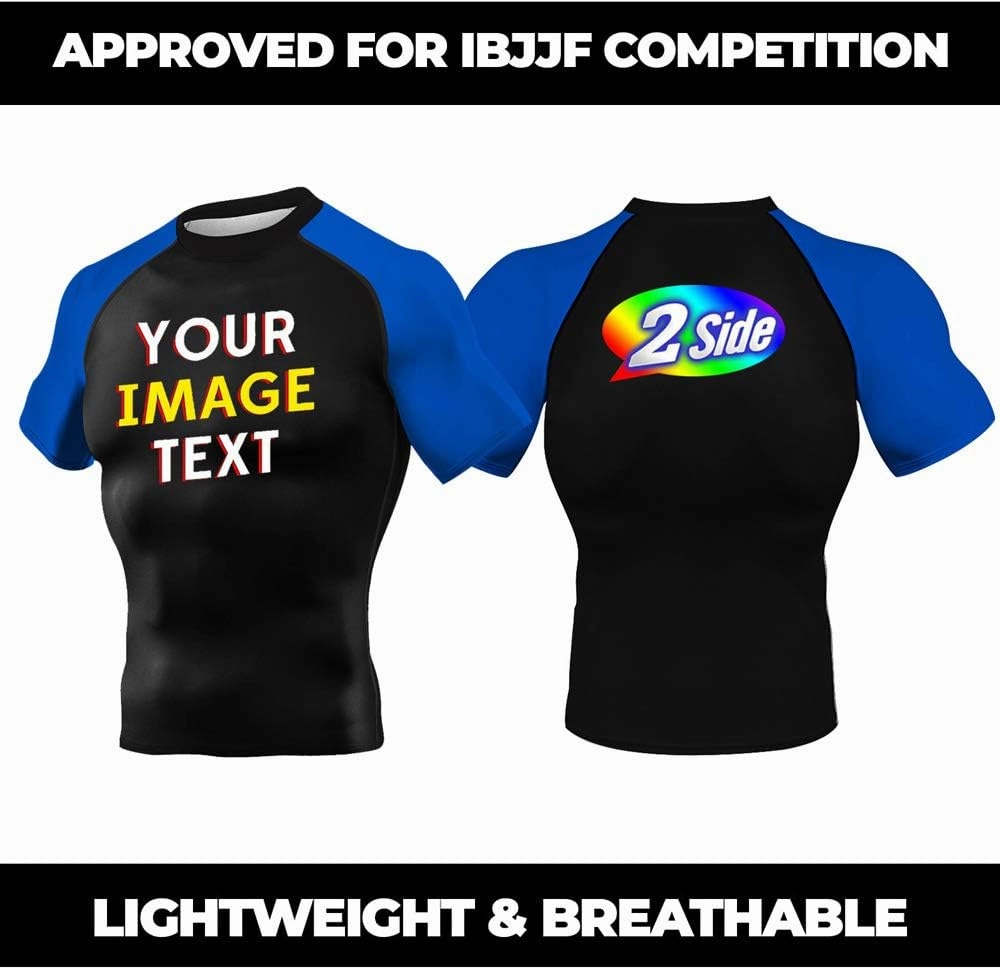 Custom Your Own Print Front & Back BJJ Foundation Rash Guard - Ranked No Gi Jiu Jitsu Rashguard