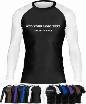 Custom Your Own Print Front & Back BJJ Foundation Rash Guard - Ranked No Gi Jiu Jitsu Rashguard