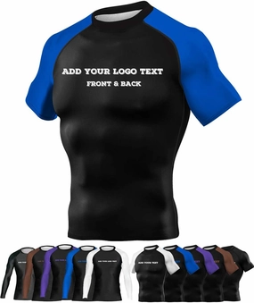 Custom Your Own Print Front & Back BJJ Foundation Rash Guard - Ranked No Gi Jiu Jitsu Rashguard