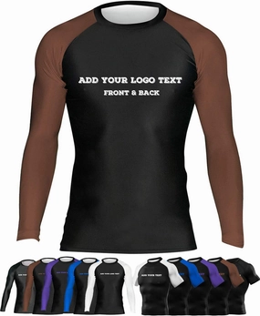 Custom Your Own Print Front & Back BJJ Foundation Rash Guard - Ranked No Gi Jiu Jitsu Rashguard