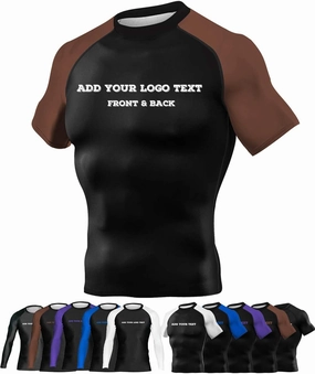 Custom Your Own Print Front & Back BJJ Foundation Rash Guard - Ranked No Gi Jiu Jitsu Rashguard