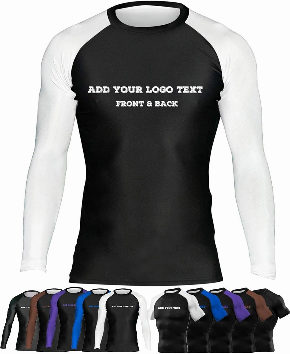Custom Your Own Print Front & Back BJJ Foundation Rash Guard - Ranked No Gi Jiu Jitsu Rashguard