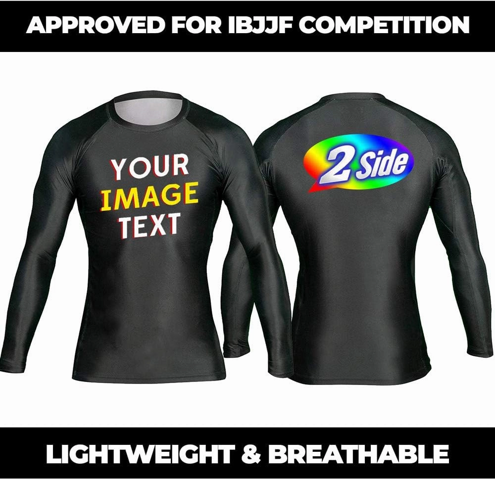 Custom Your Own Print Front & Back BJJ Foundation Rash Guard - Ranked No Gi Jiu Jitsu Rashguard