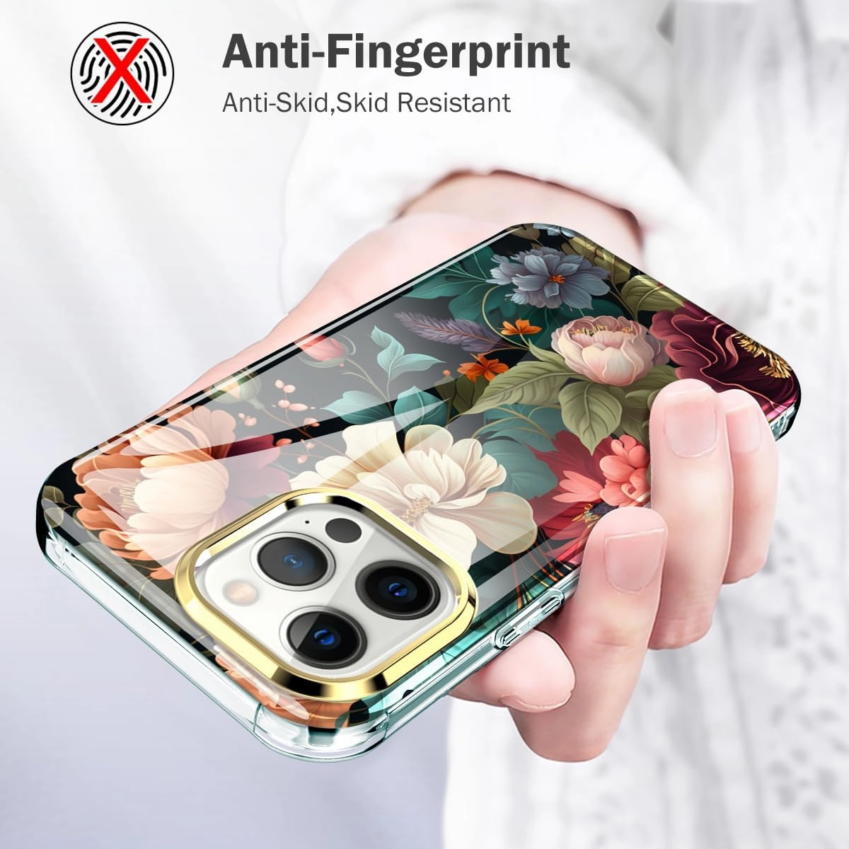 Cute Flower Case for iPhone 13 Pro 6.1 inch Built with Screen Protector, Lightweight and Stylish Full Body Shockproof Protective Rugged TPU Case for Women/Girls