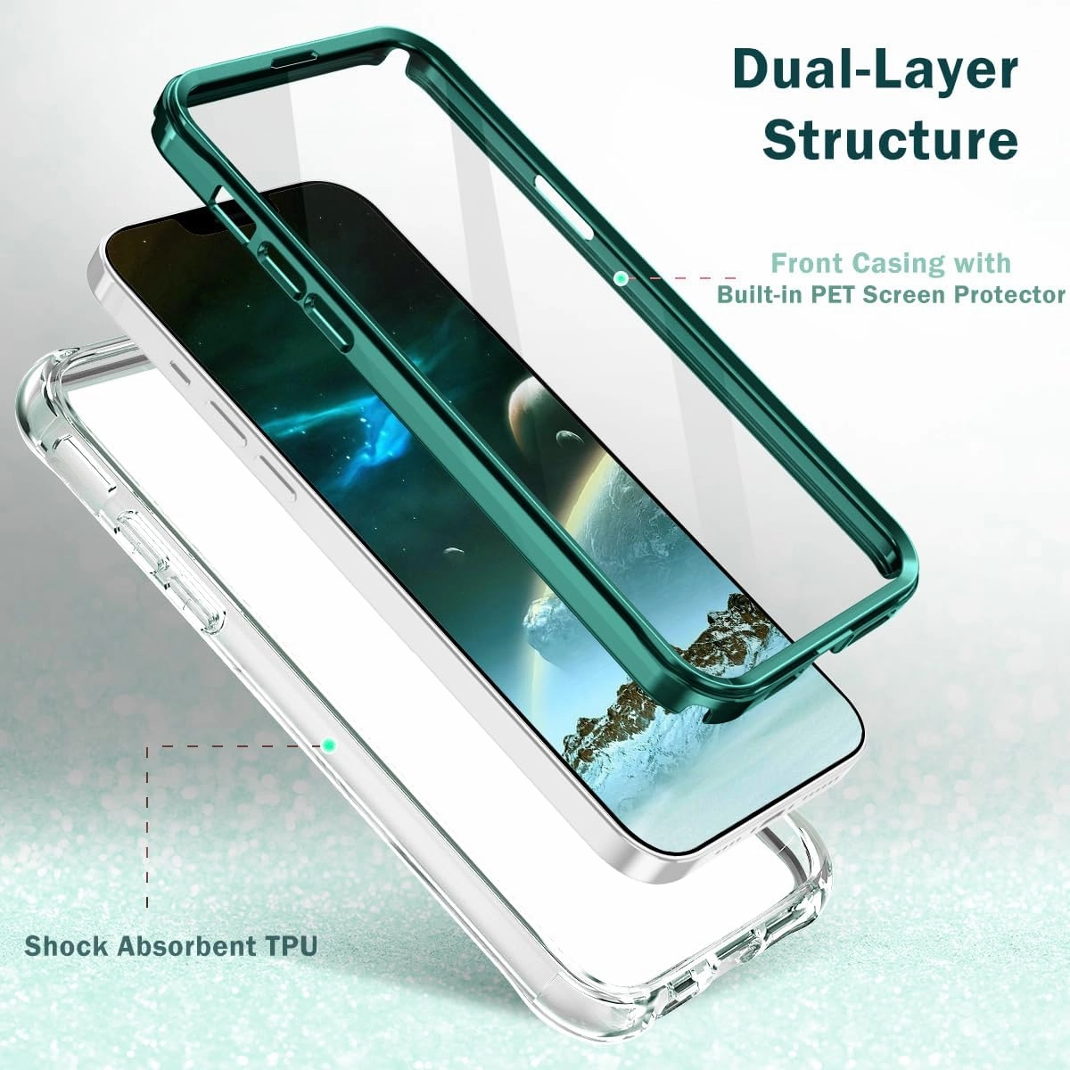 Cute Flower Case for iPhone 13 Pro 6.1 inch Built with Screen Protector, Lightweight and Stylish Full Body Shockproof Protective Rugged TPU Case for Women/Girls