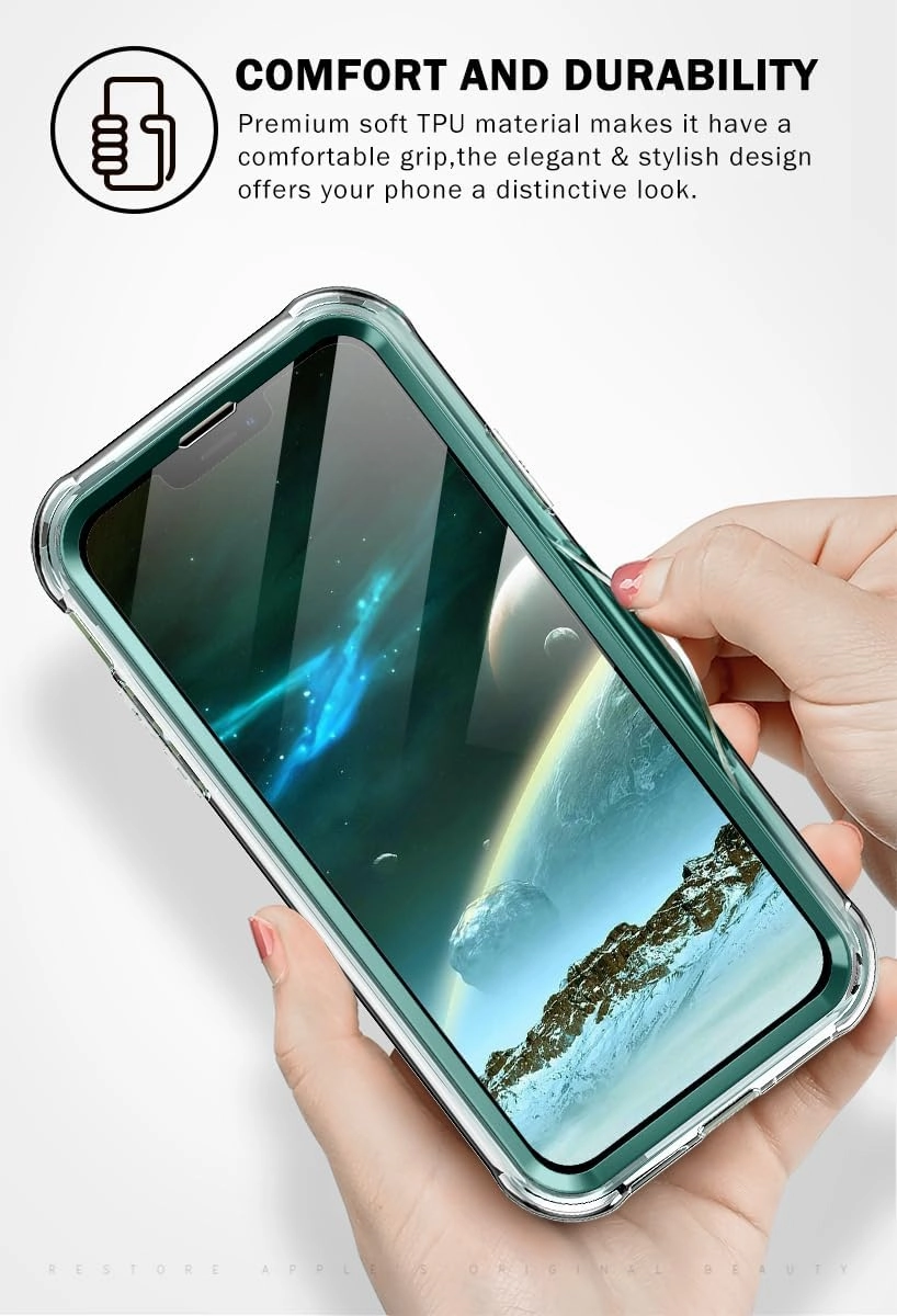 Cute Flower Case for iPhone 13 Pro 6.1 inch Built with Screen Protector, Lightweight and Stylish Full Body Shockproof Protective Rugged TPU Case for Women/Girls