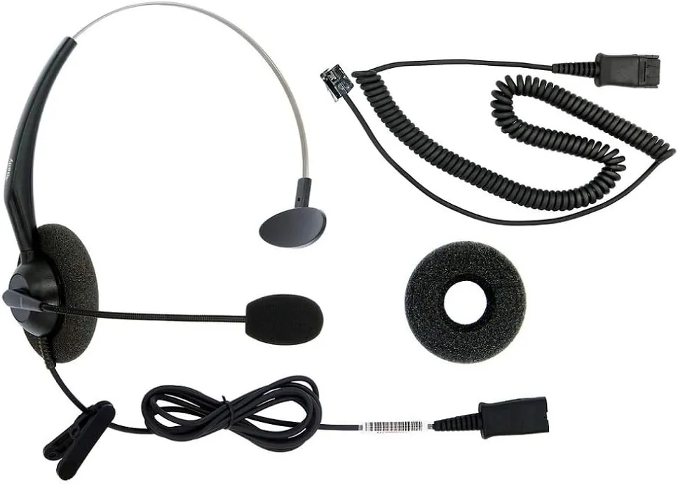 DailyHeadset RJ9 Corded Headset for Analog Phones Aastra Nortel Polycom Digium ShoreTel NEC Telephones