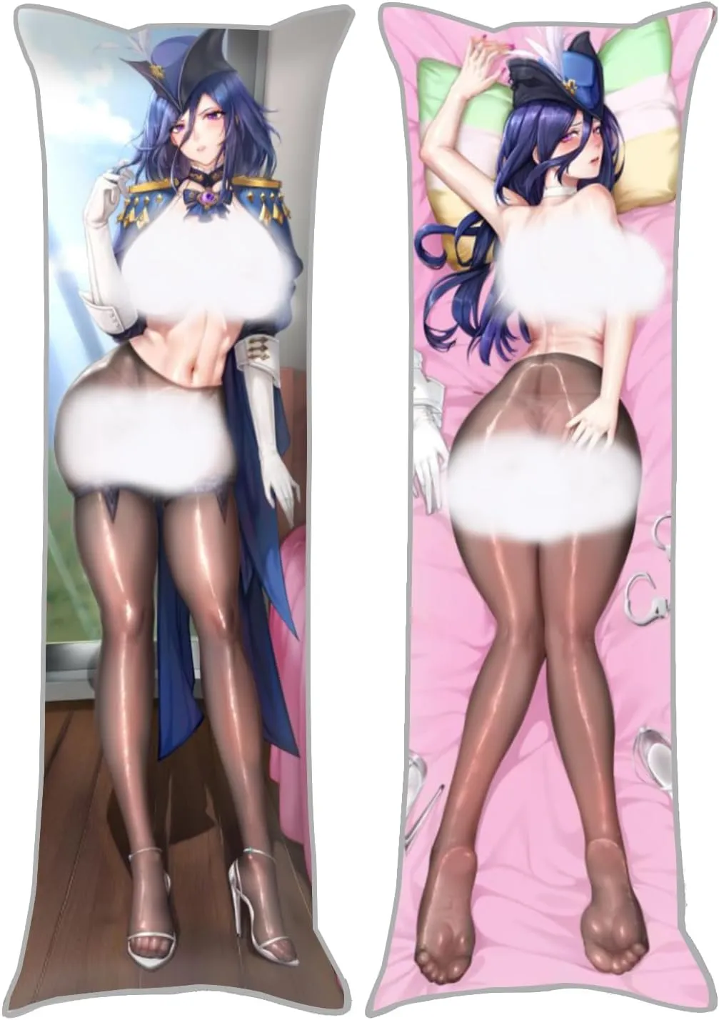 Dakimakura Anime Genshin Impact Hugging Body Pillow Case, 19""x59"" Throw Pillow Cover, Double-Sided Print Bedding Decorative Pillowcase (Clorinde), FA12K