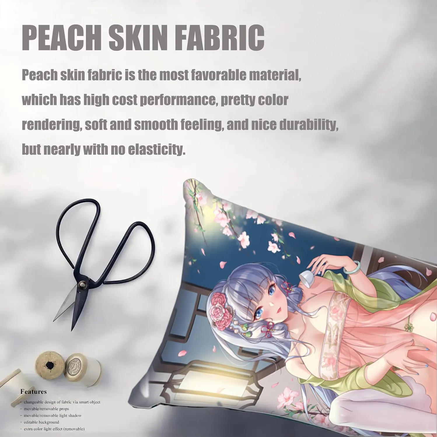 Dakimakura Anime Genshin Impact Hugging Body Pillow Case, 19""x59"" Throw Pillow Cover, Double-Sided Print Bedding Decorative Pillowcase (Kamisato Ayaka), FA12K