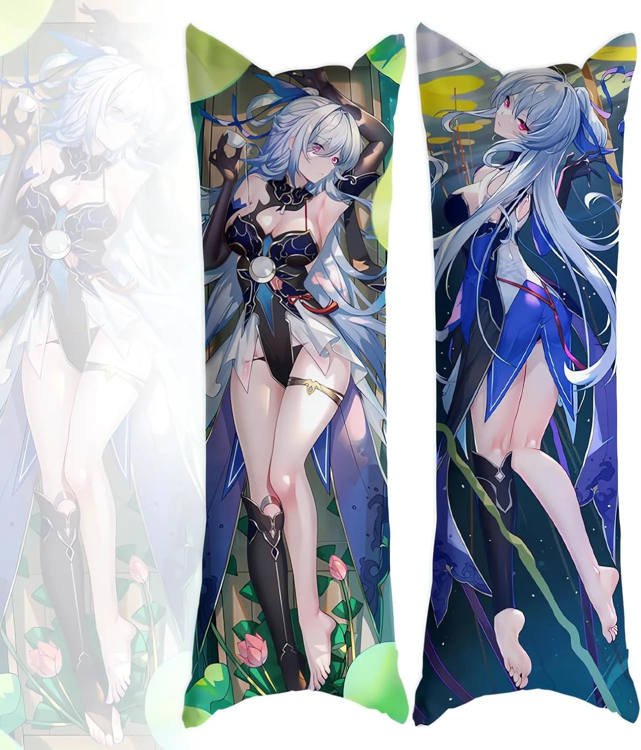 Dakimakura Genshin Impact Raiden Shogun 20""x59""Anime Pillowcase Double-Sided Pattern Hugging Body Pillow Cover Case (Jingliu), FE1222E