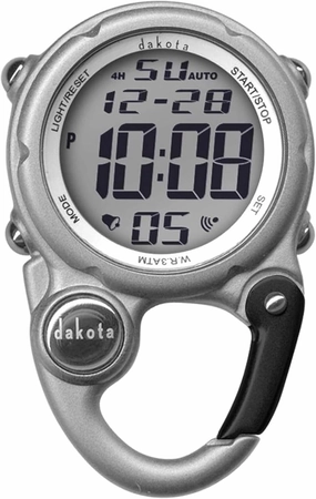 Dakota Digital Clip, Alarm, Stopwatch, Timer and Dual Time, Fob and Pocket Watch, Outdoor Gifts for Men and Women, Tactical Digital Clip on Watch